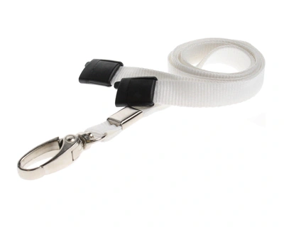  White - Plain - Lanyard - 10mm