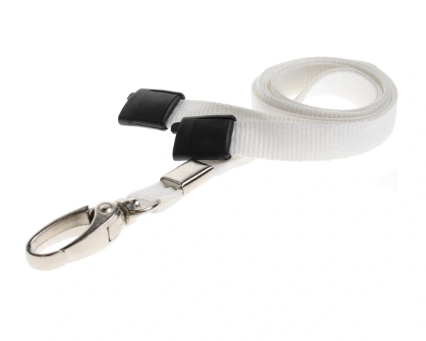  White - Plain - Lanyard - 10mm